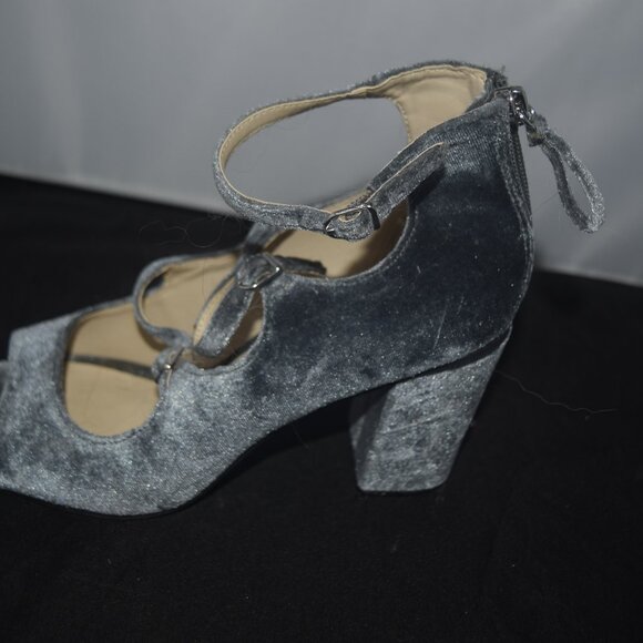 Zigi Soho Nancie Crushed velvet blue chunky heel 6 - Picture 8 of 10